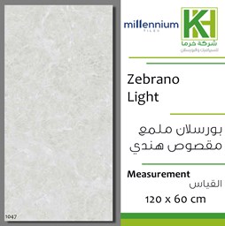 Picture of Indian Glossy porcelain tile 60x120 cm Zebrano Light